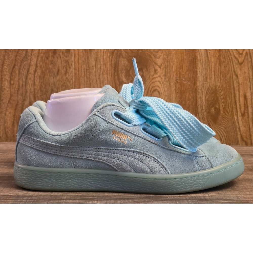 Puma Suede Heart Reset Sneaker Shoes‎ Womens Size 8.5 Aruba Blue
